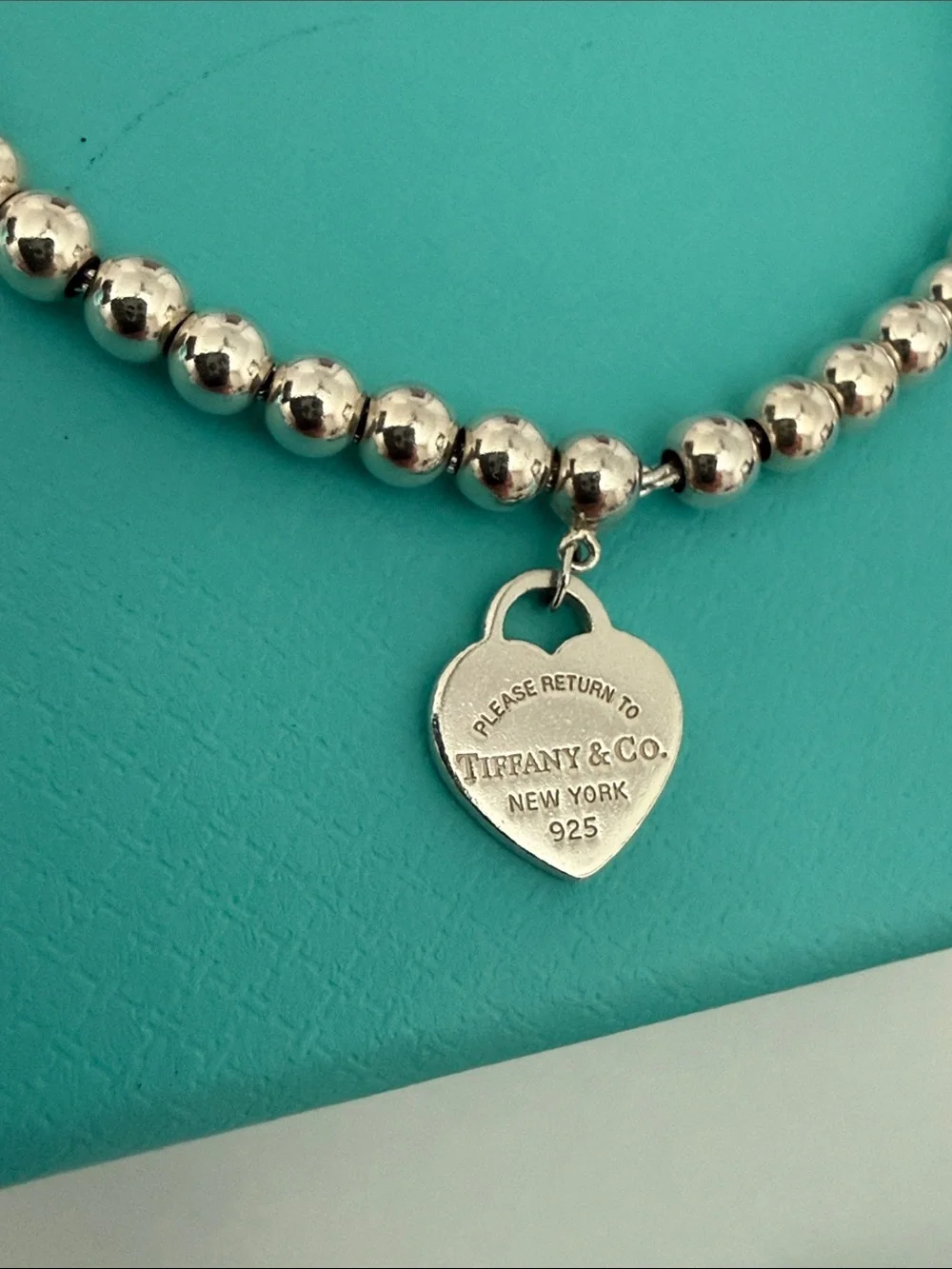 Tiffany & Co. 4mm Beaded Bracelet with PRTT Mini Heart Pen